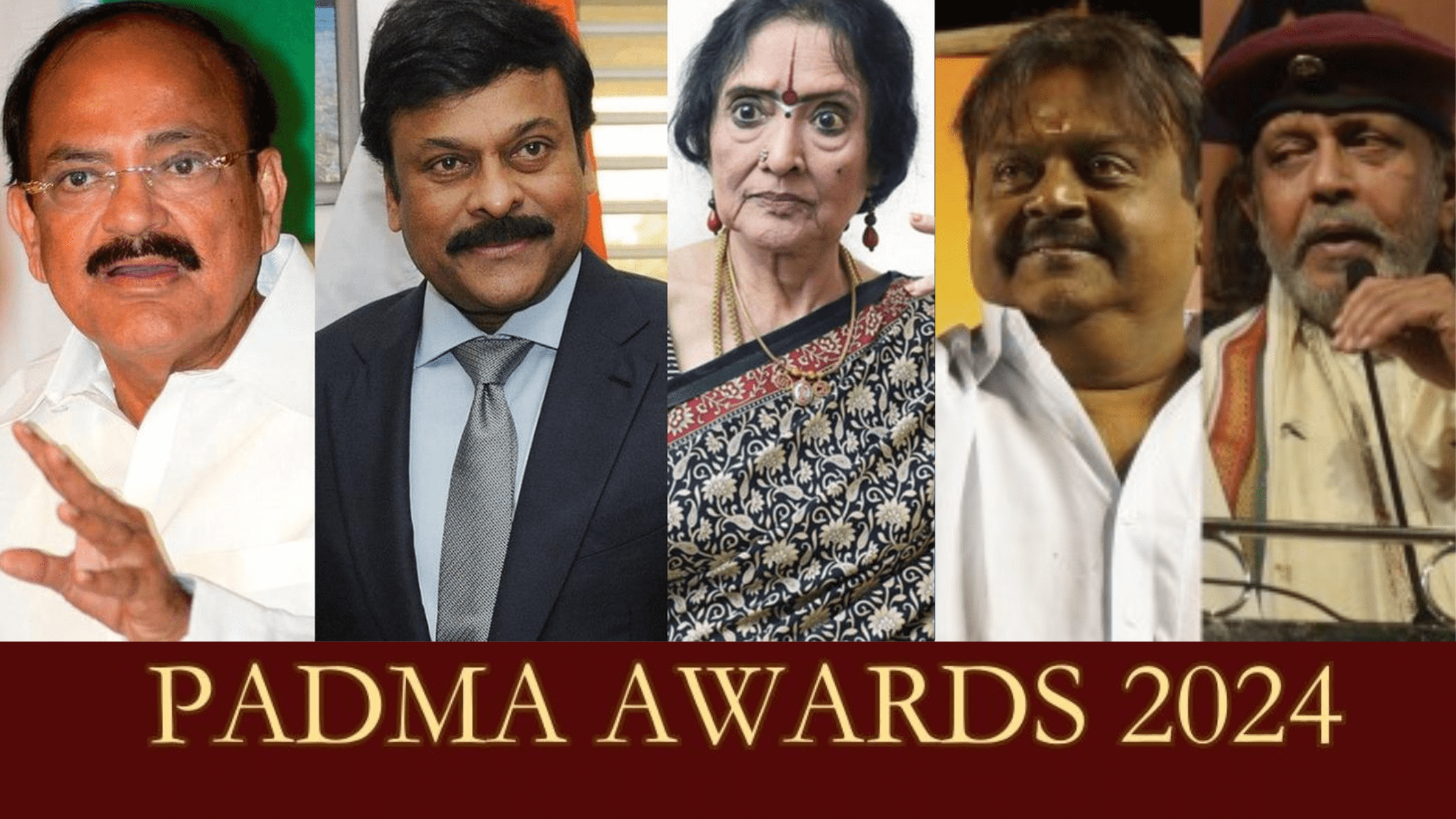 Padma Awards 2024 announced : Vyjayantimala, Chiranjeevi, Mithun Chakraborty, Vijaykant and Usha Uthup